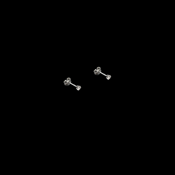 BOUCLES D'OREILLES CLOUS EN OR GRIS 18 CARATS DIAMANTS – Image 3