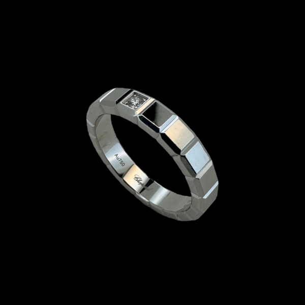 BAGUE CHOPARD ICE CUBE EN OR GRIS 750 ET DIAMANT – Image 3