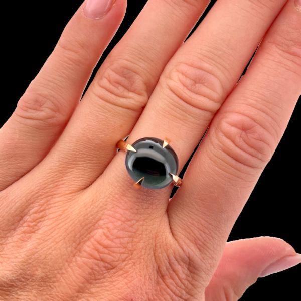 PARURE BAGUE ET BOUCLES D'OREILLES POMELLATO "VELENO" EN OR ROSE 750 ET TOPAZE BLEUE – Image 5
