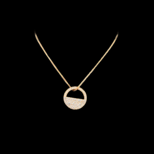 PARURE COLLIER ET CLOUS D'OREILLES CHRIST "DIAMANT" OR 18K ROUGE