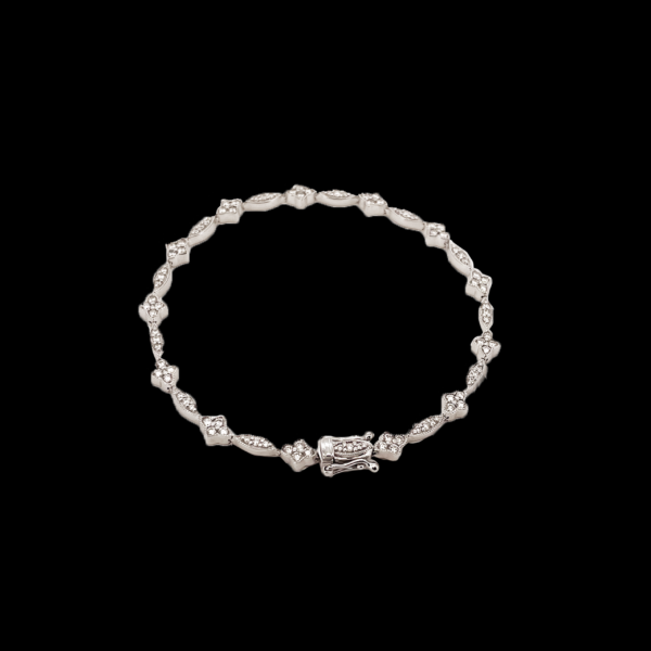 BRACELET TENNIS "ASHI" SERTI DE 91 DIAMANTS BLANC EN OR GRIS 14K – Image 3