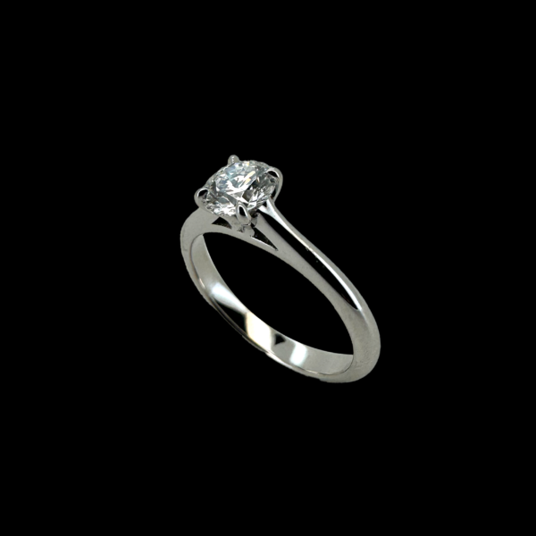 BAGUE CARL BUCHERER SOLITAIRE JOY EN OR GRIS 18K & DIAMANT 0,50Ct. – Image 3