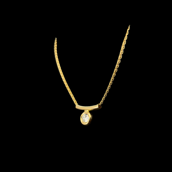 COLLIER-PENDENTIF SOLITAIRE OR JAUNE 18K ET DIAMANT – Image 3