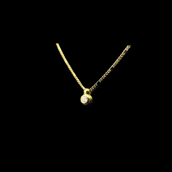 COLLIER-PENDENTIF SOLITAIRE DIAMANT EN OR JAUNE 750 – Image 3