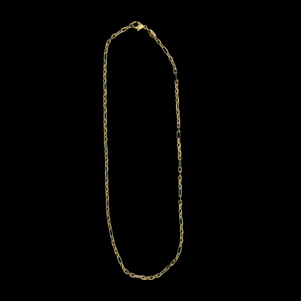COLLIER-PENDENTIF CHAÎNE FORÇAT EN OR JAUNE ET OR GRIS 750 – Image 3