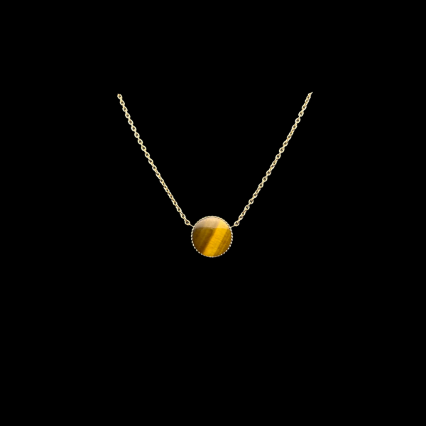 COLLIER-PENDENTIF DIOR ROSE DES VENTS OR JAUNE, DIAMANT ET ŒIL DE TIGRE – Image 3