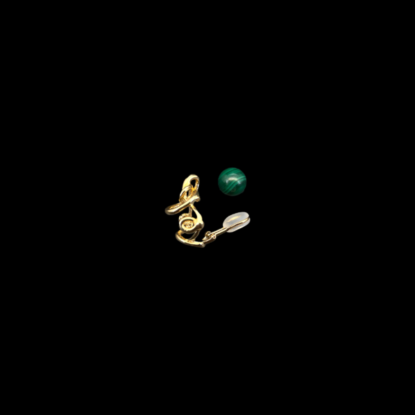 BOUCLES D'OREILLES GILBERT ALBERT CHAMPAGNE OR JAUNE 750 PERLES INTERCHANGEABLES – Image 3