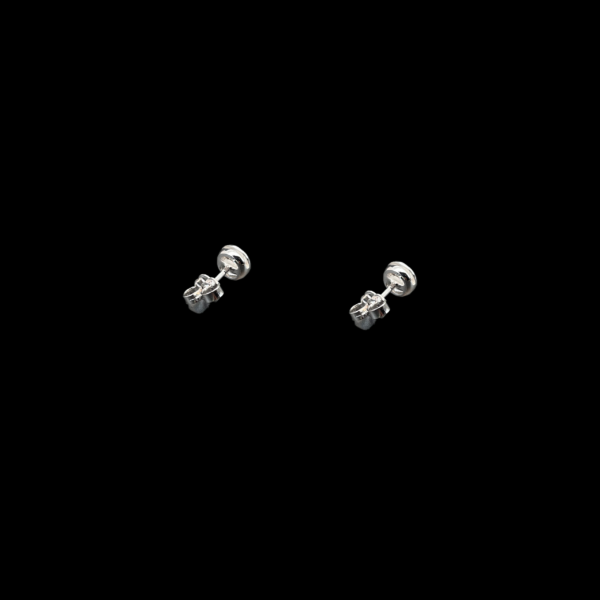 BOUCLES D'OREILLES CLOUS OR GRIS DIAMANTS – Image 3
