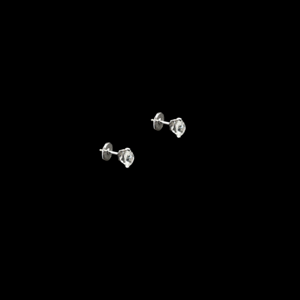 BOUCLES D'OREILLES CLOUS OR GRIS DIAMANTS POIRES – Image 3