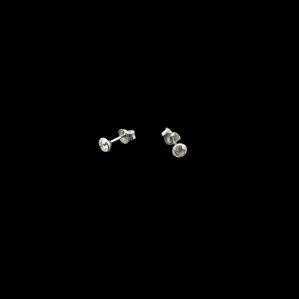 BOUCLES D'OREILLES CLOUS OR GRIS 18 CARATS DIAMANTS – Image 2