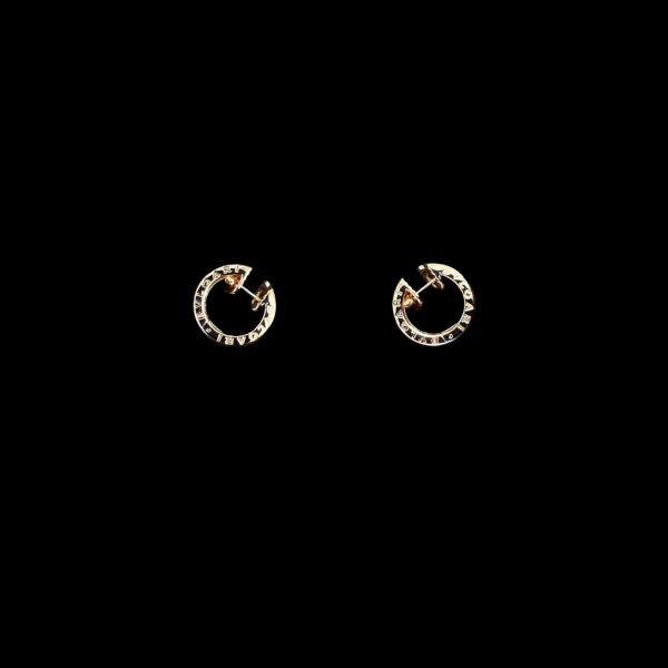 BOUCLES D'OREILLES BVLGARI B. ZERO 1 OR ROSE 750 PAVE DIAMANTS – Image 3