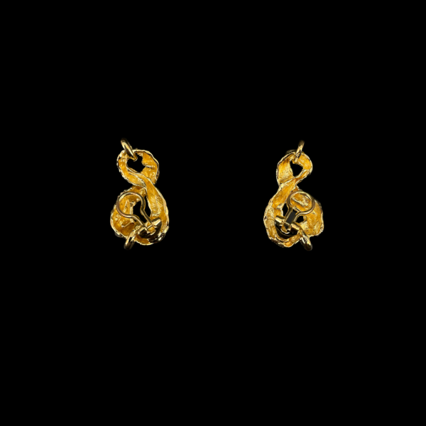 BOUCLES D'OREILLES GILBERT ALBERT RHODIÉ OR JAUNE – Image 2
