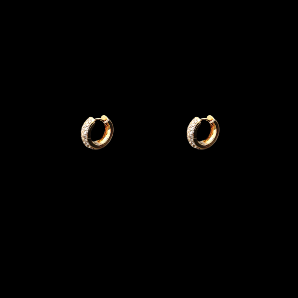 BOUCLES D'OREILLES CRÉOLES OR ROSE 750 CARL BUCHERER DIAMANTS – Image 3