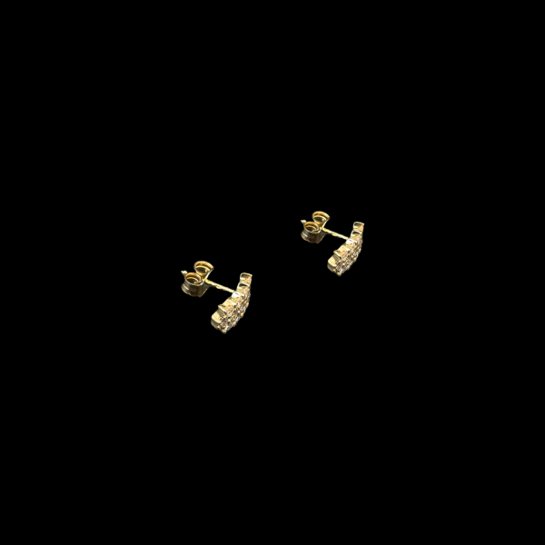 BOUCLES D'OREILLES CLOUS EN OR JAUNE 750 DIAMANTS – Image 3