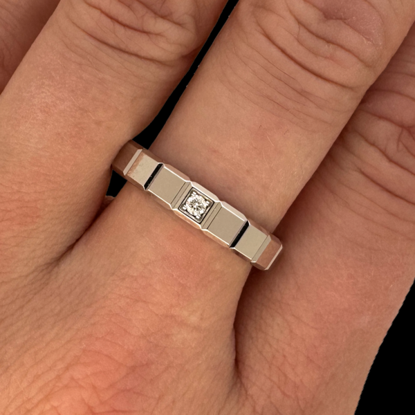 BAGUE CHOPARD ICE CUBE EN OR GRIS 750 ET DIAMANT – Image 4