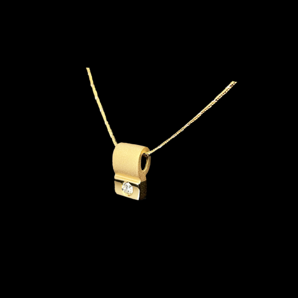 COLLIER-PENDENTIF EN OR JAUNE 750 ET DIAMANT 0.10CT – Image 2