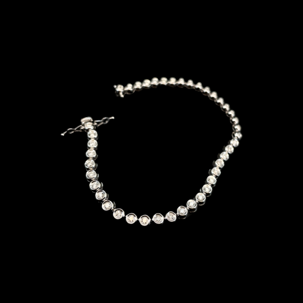 BRACELET TENNIS 42 DIAMANTS TAILLE MODERNE OR GRIS 750 – Image 3