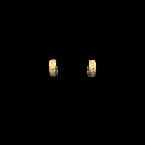 BOUCLES D'OREILLES CRÉOLES OR JAUNE 750 DIAMANTS