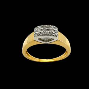 BAGUE EN OR JAUNE ET GRIS 750 ET DIAMANTS