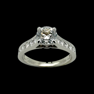 BAGUE CARTIER SOLITAIRE EN PLATINE 950/1000 ET DIAMANTS