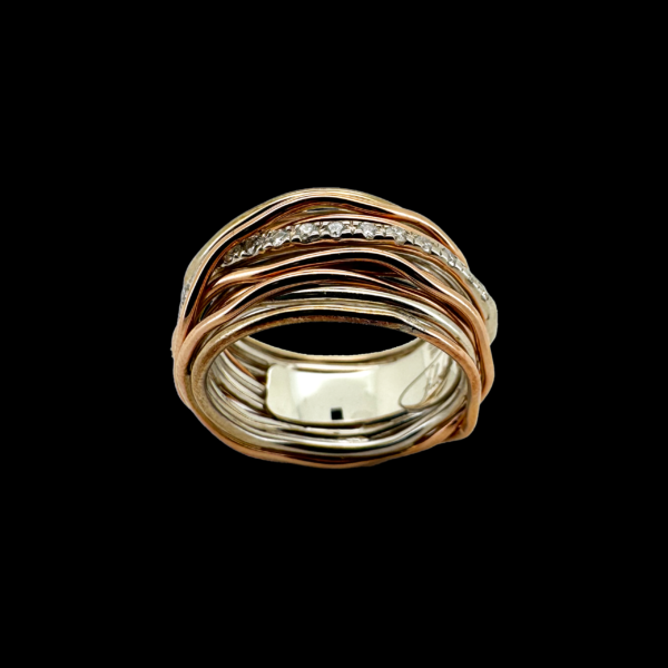 BAGUE FILODELLAVITA CLASSIC 13 FILS EN OR, ARGENT ET DIAMANTS