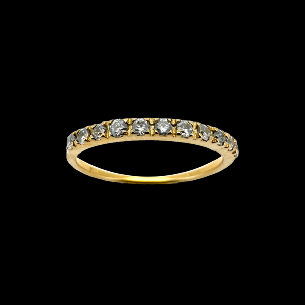 BAGUE DEMI-TOUR EN OR JAUNE 750 ET DIAMANTS