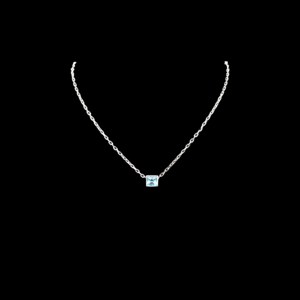 COLLIER GUCCI CUBE G LOGO OR GRIS 750 ET TOPAZE