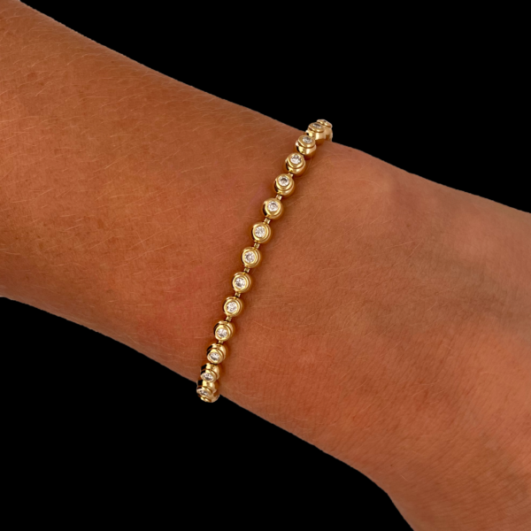 BRACELET TENNIS OR JAUNE 750 ET DIAMANTS – Image 3