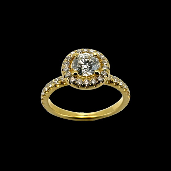 BAGUE EN OR JAUNE 750 ET DIAMANTS