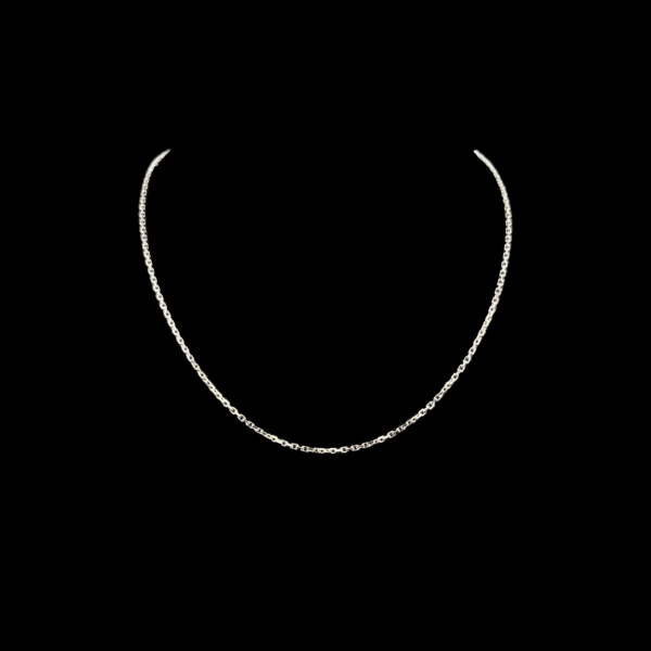 COLLIER EN OR BLANC 750 MAILLE FORÇAT DIAMANT
