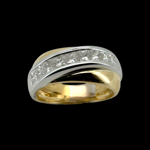 BAGUE CARL BUCHERER OR JAUNE ET GRIS ET DIAMANTS
