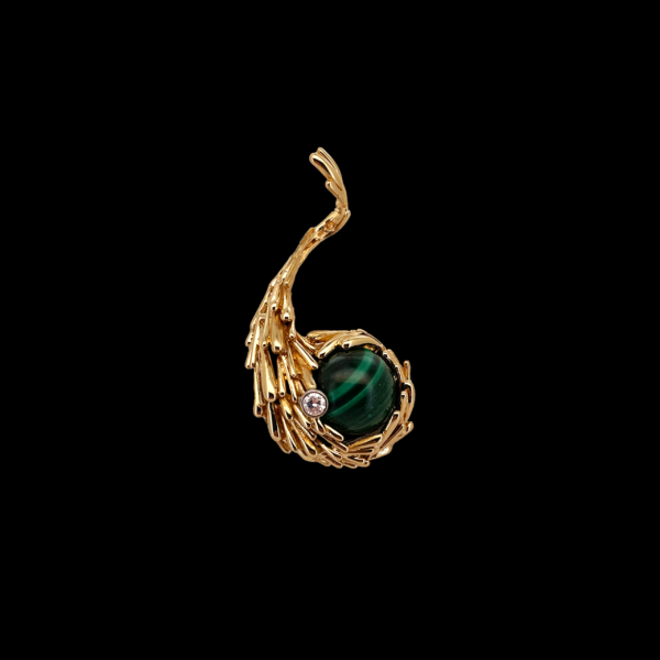PENDENTIF GILBERT ALBERT PERLES EN OR JAUNE 750