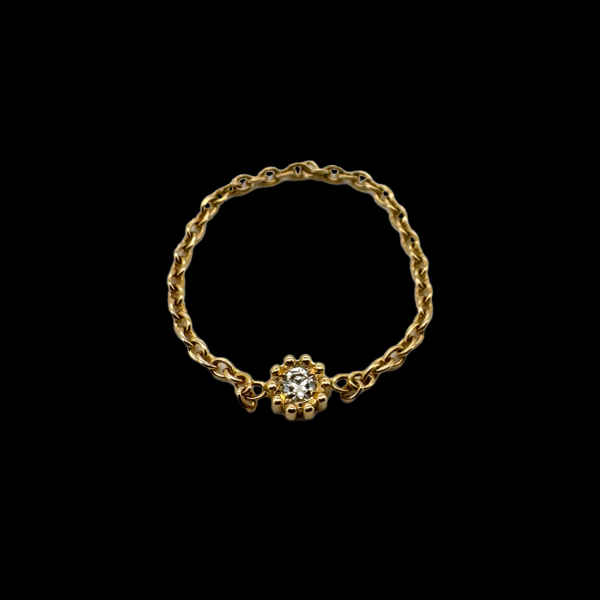 BAGUE DIOR MIMIROSE EN OR JAUNE 750 ET DIAMANTS