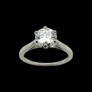 BAGUE SOLITAIRE EN OR GRIS 750 DIAMANT