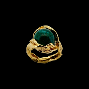 BAGUE GILBERT ALBERT EN OR JAUNE 750 ET PERLES