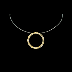 COLLIER-PENDENTIF EN OR JAUNE 750 ET DIAMANTS