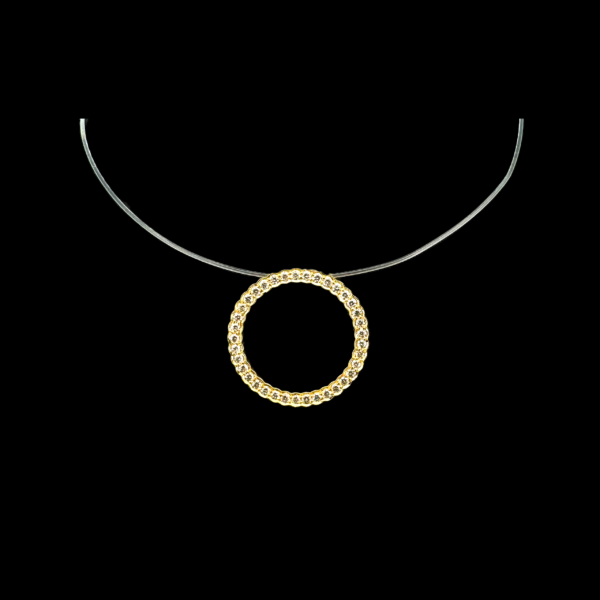 COLLIER-PENDENTIF EN OR JAUNE 750 ET DIAMANTS