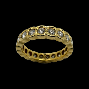 BAGUE TOUR COMPLET OR JAUNE 750 ET DIAMANTS