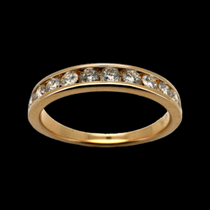 BAGUE DEMI-TOUR COMPLET EN OR ROSE 750 ET DIAMANTS