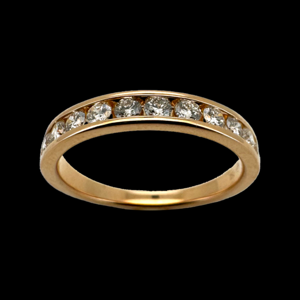 BAGUE DEMI-TOUR COMPLET EN OR ROSE 750 ET DIAMANTS