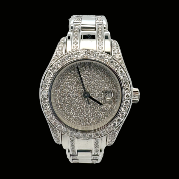 LADY OR BLANC 750 PEARLMASTER ET DIAMANTS