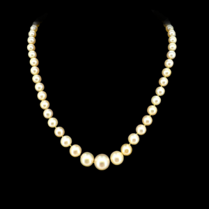  COLLIER DE PERLE FERMOIR DOUBLE SÉCURITÉ OR GRIS 750 ET DIAMANTS