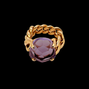 BAGUE POMELLATO "LOLA" OR ROSE 750 ET AMETHYSTES