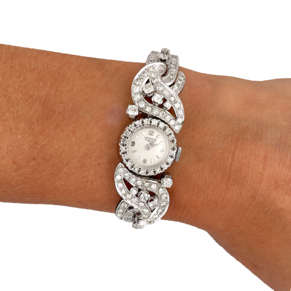 LONGINES DAME EN OR GRIS 750 ET DIAMANTS – Image 3