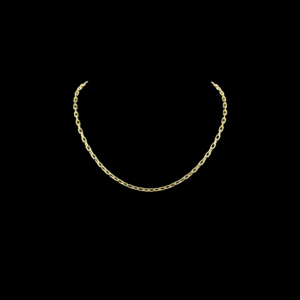 CHAINE EN OR JAUNE 750 MAILLE FORÇAT DIAMANTÉE