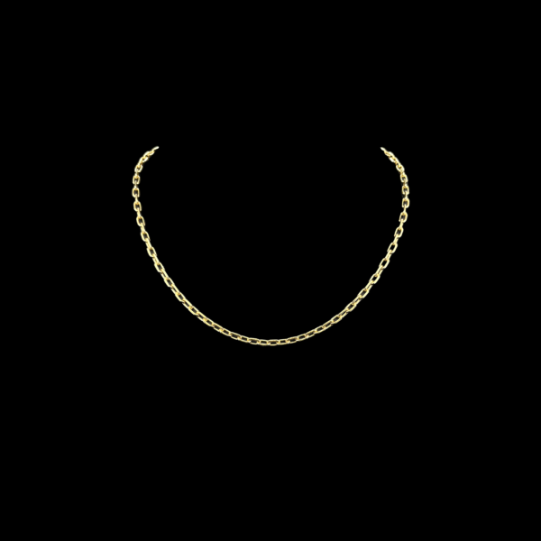 CHAINE EN OR JAUNE 750 MAILLE FORÇAT DIAMANTÉE