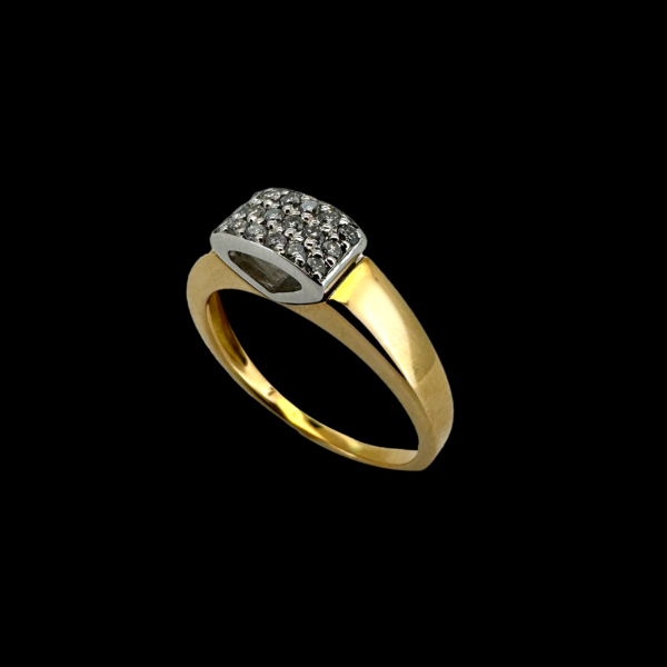 BAGUE EN OR JAUNE ET GRIS 750 ET DIAMANTS – Image 2