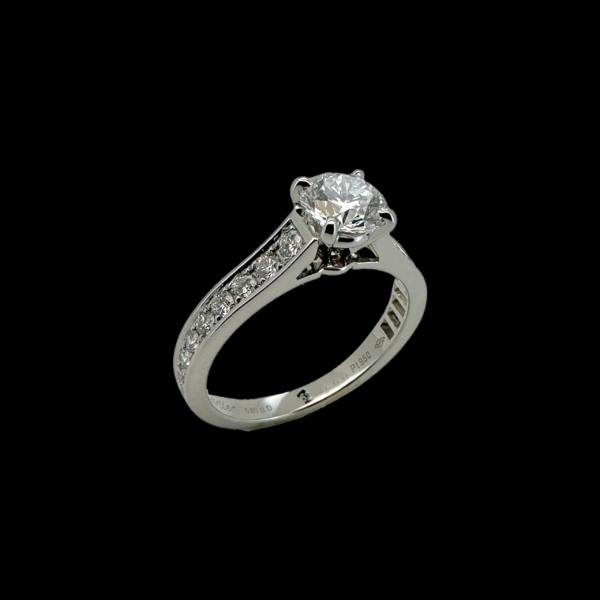 BAGUE CARTIER SOLITAIRE EN PLATINE 950/1000 ET DIAMANTS – Image 3