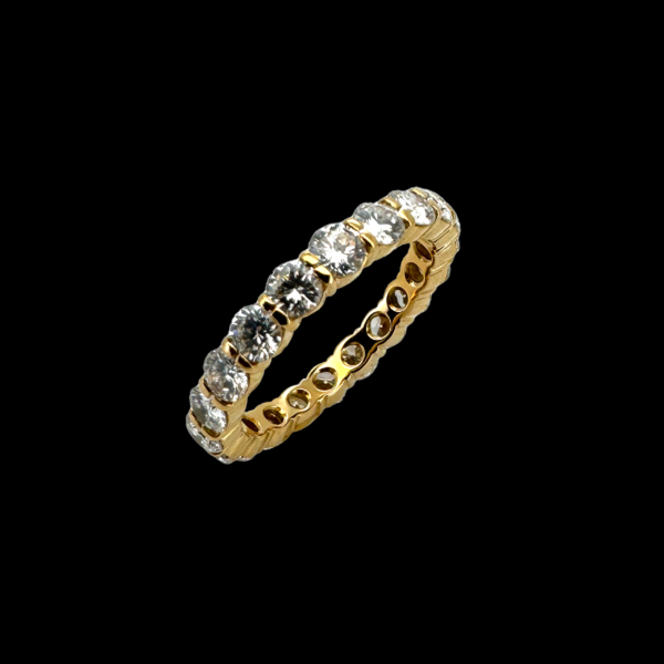 BAGUE TOUR COMPLET ETERNITY RING EN OR JAUNE 750 ET DIAMANTS – Image 2