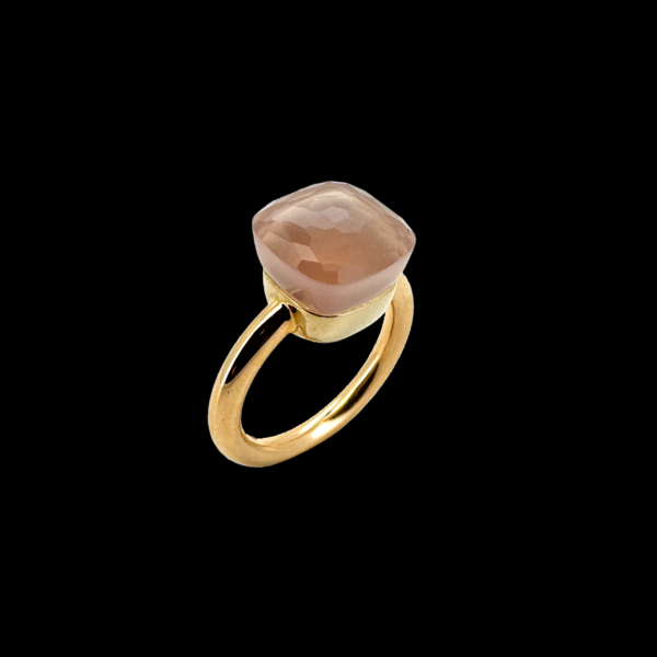 BAGUE POMELLATO "NUDO" OR ROSE ET QUARTZ ROSE – Image 2
